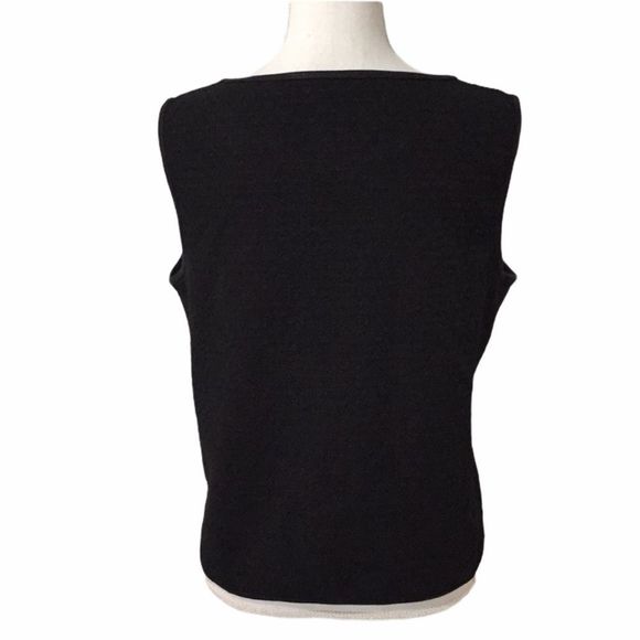 NWT Max Studio Black Textured Print Tank Top - Picture 2 of 6